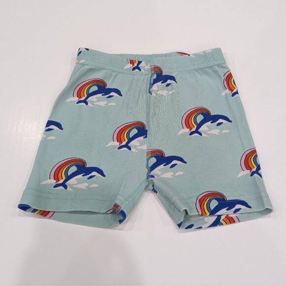 Hanna Andersson Blue Dolphin Rainbow Short John Organic Cotton Pajamas 110 5 5T - Picture 4 of 9